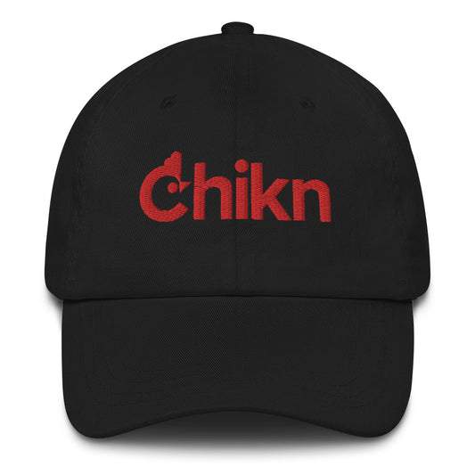 chikn baseball hat (red logo)