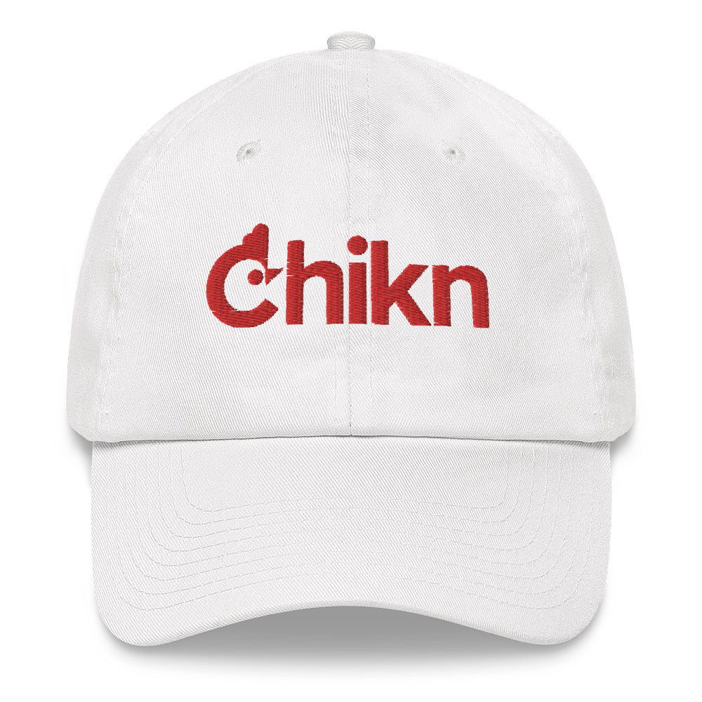 chikn baseball hat (red logo)